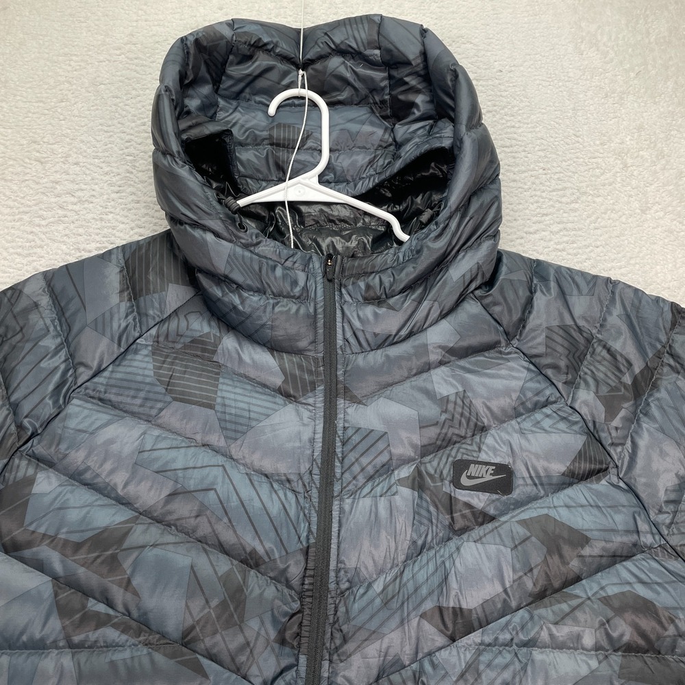 Nike Guild 550 Mens 4XL Hooded Down Fill Jacket Blue Camouflage 823677-021 - Picture 2 of 9